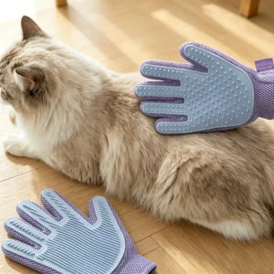 Pet Grooming Gloves for Cats & Dogs - Gentle Deshedding Brush Mitt, Soft Hair Remover & Massage Glove