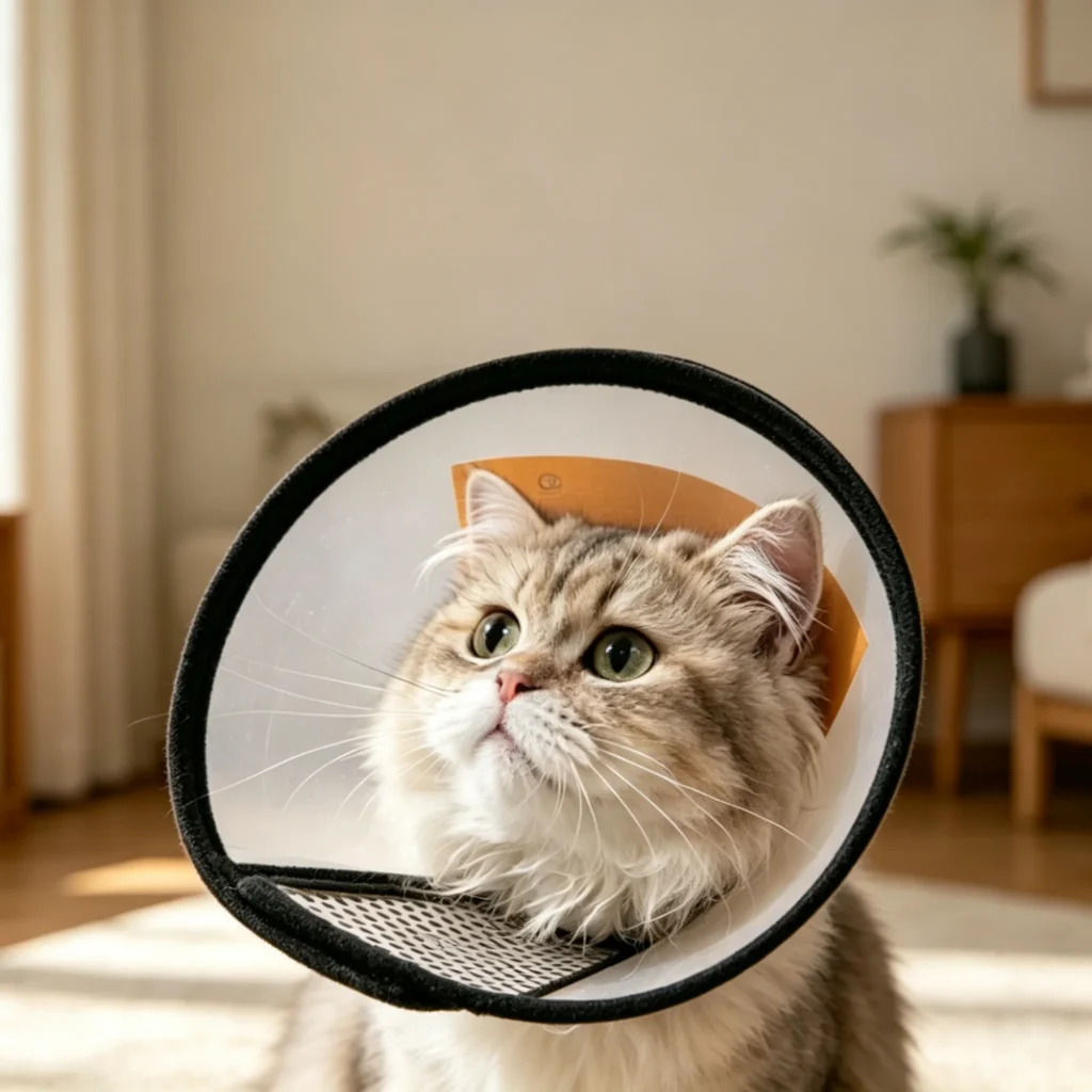 Clear PVC Pet Recovery Cone, Transparent Elizabethan Collar for Cats & Dogs, Anti-Bite Anti-Lick