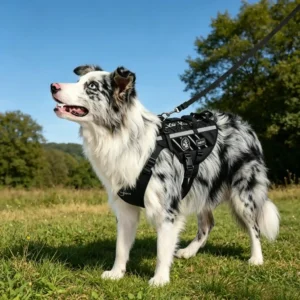 Tactical Dog Harness for Medium Large Dogs, No-Pull Reflective Walking Vest with Dual Handles