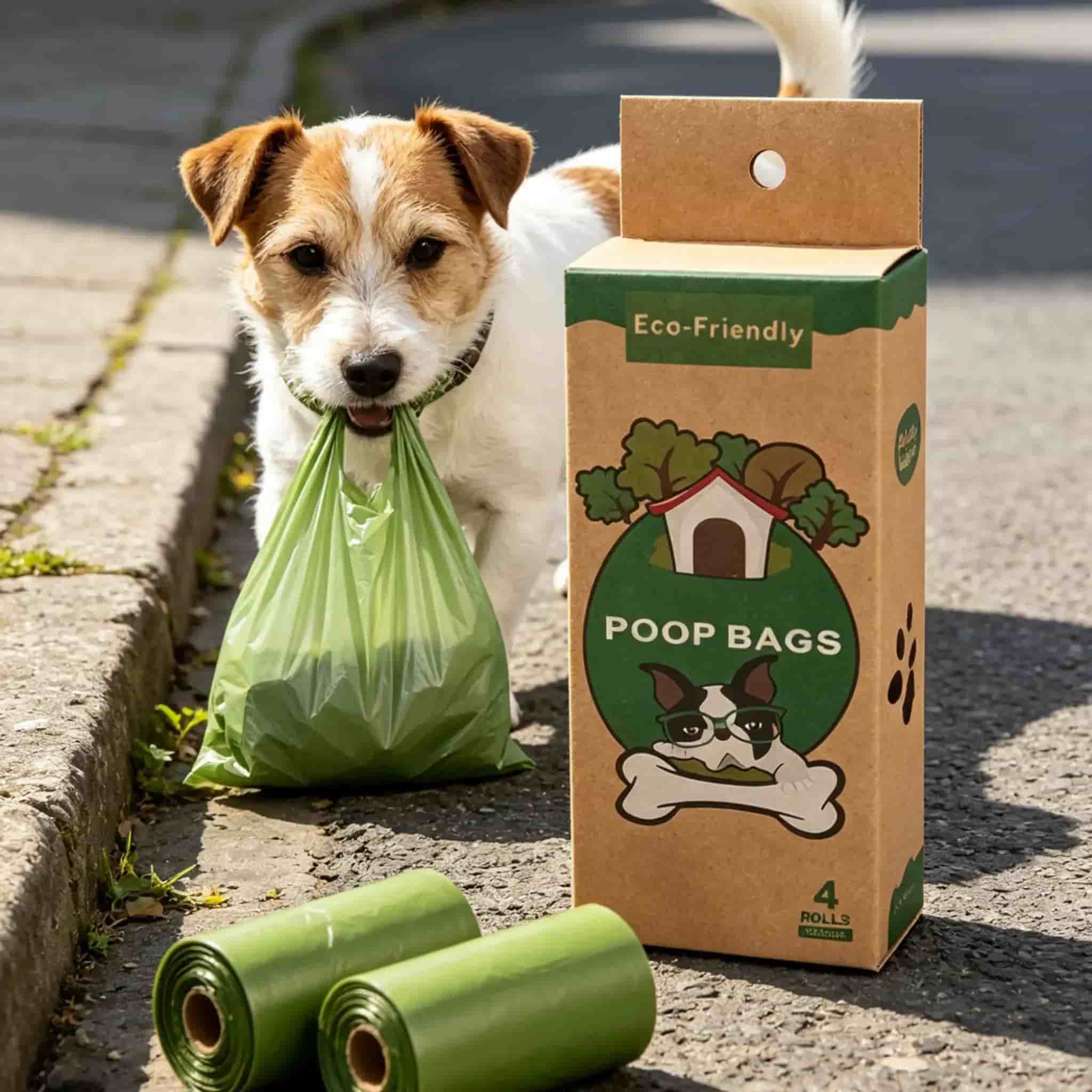 Eco-Friendly Biodegradable Pet Poop Bags, Scented Disposable Dog Waste Bags with Portable Dispenser - Image 2
