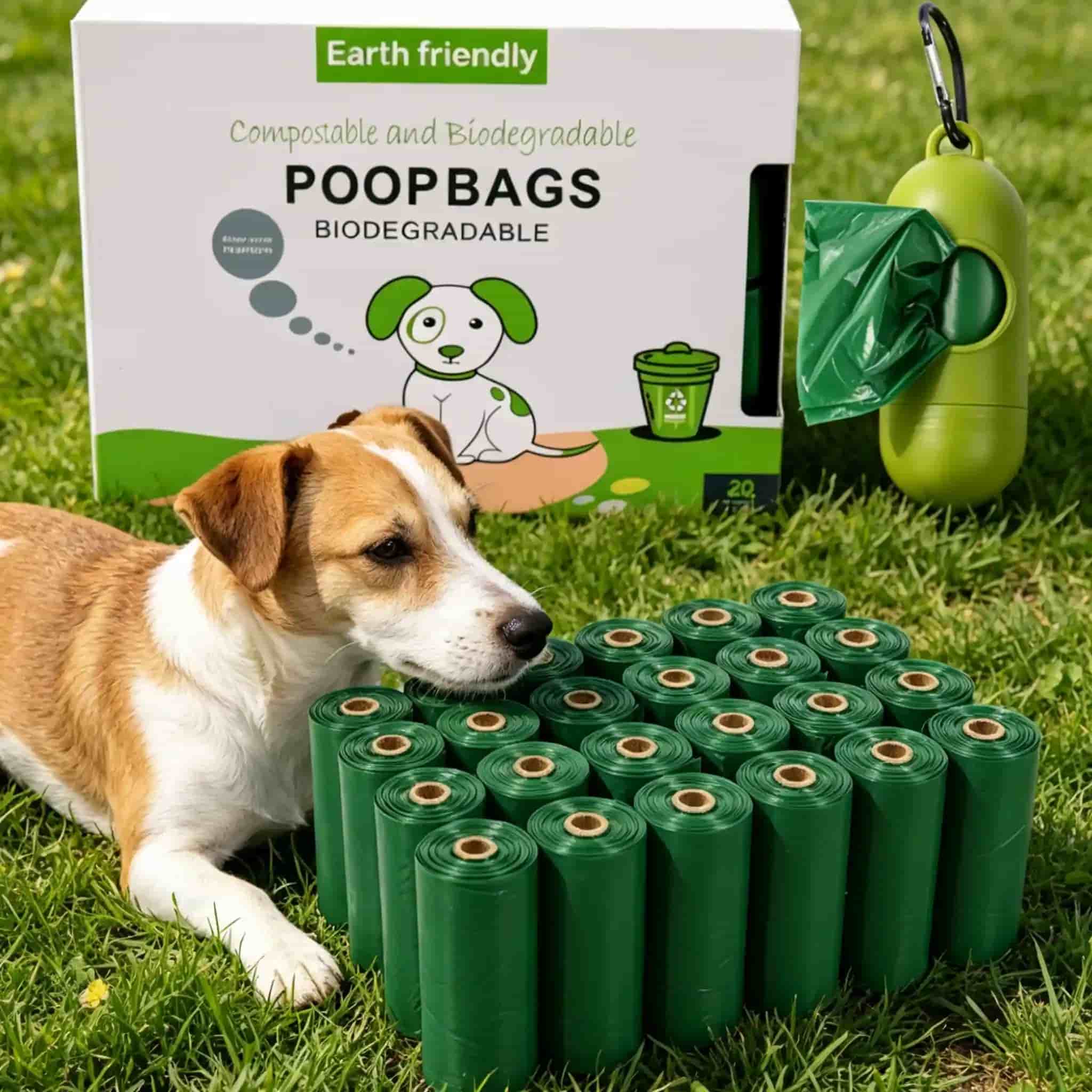 Eco-Friendly Biodegradable Pet Poop Bags, Scented Disposable Dog Waste Bags with Portable Dispenser - Image 4