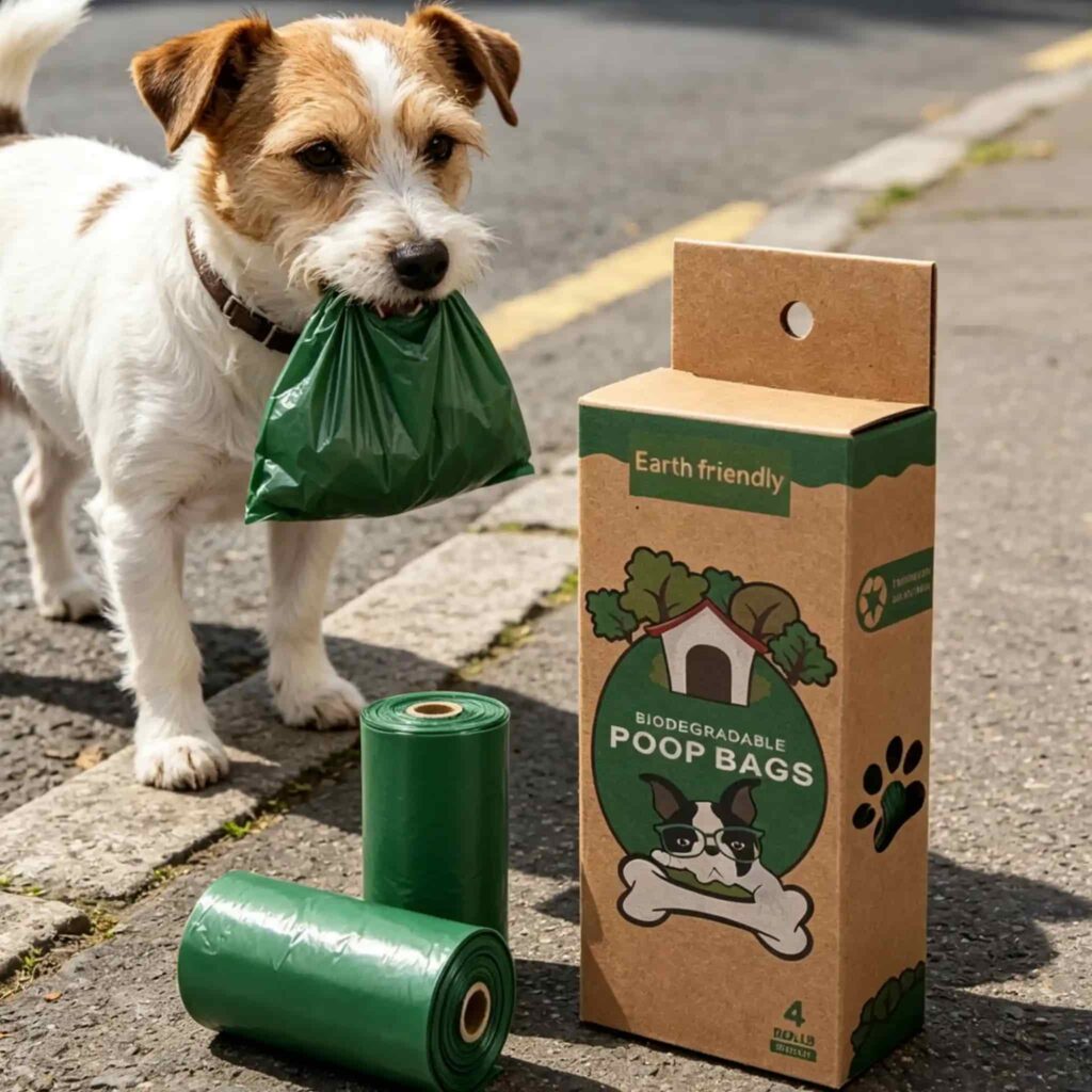 Eco-Friendly Biodegradable Pet Poop Bags, Scented Disposable Dog Waste Bags with Portable Dispenser