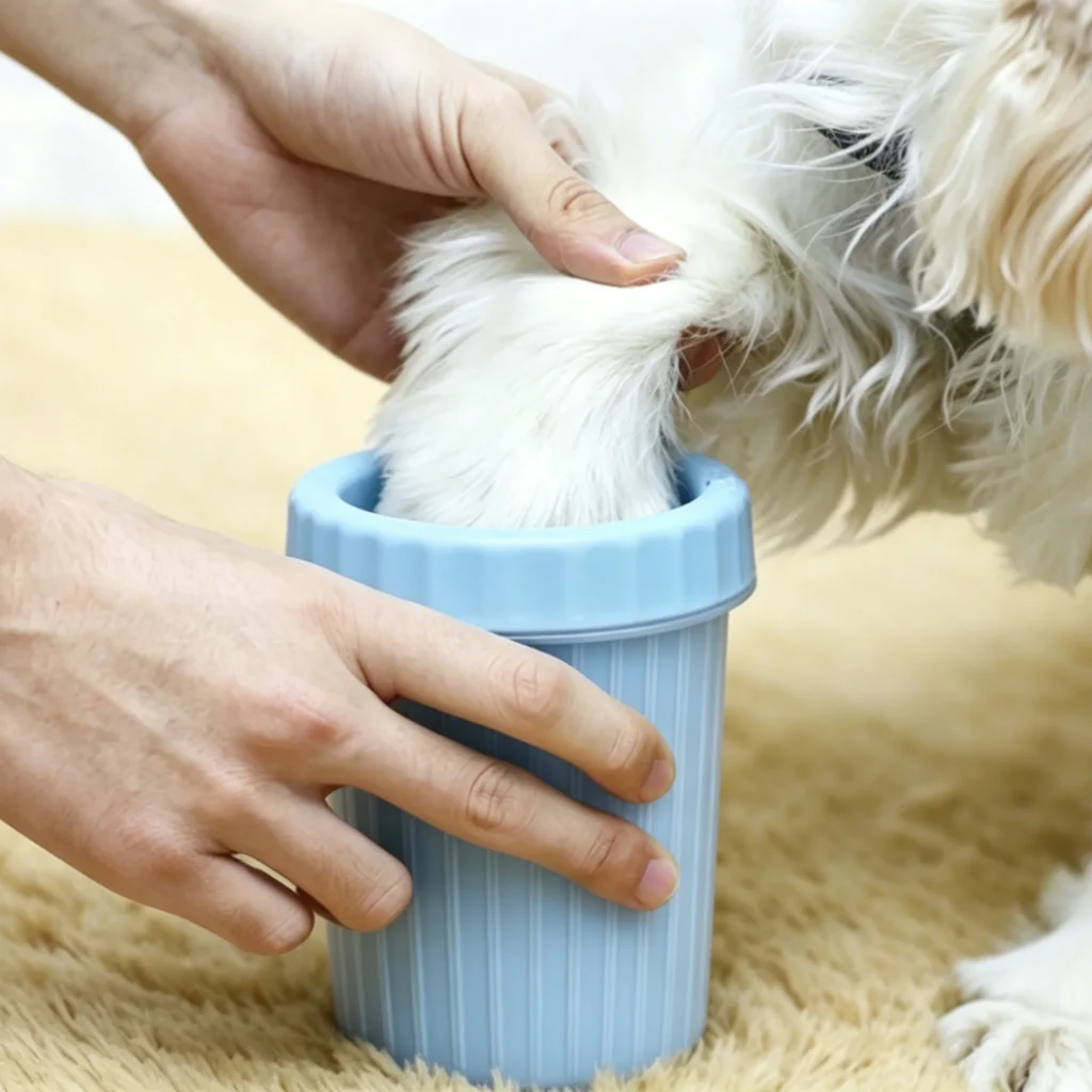 Portable Dog Paw Cleaner Cup, Soft Silicone Pet Foot Washer for Small & Medium Dogs