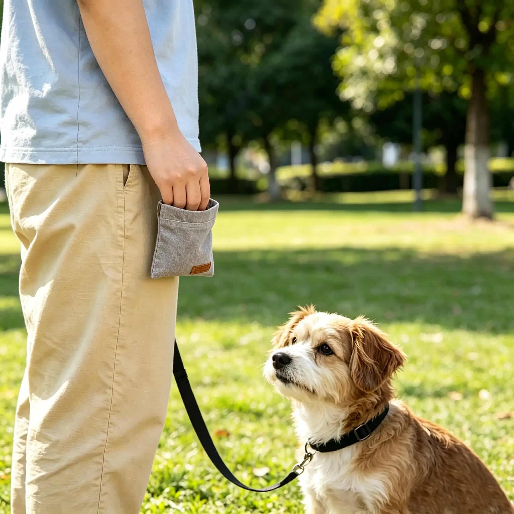 Canvas Dog Treat Training Pouch, Portable Waist-Hung Pet Snack Bag for Walking & Training - Image 2