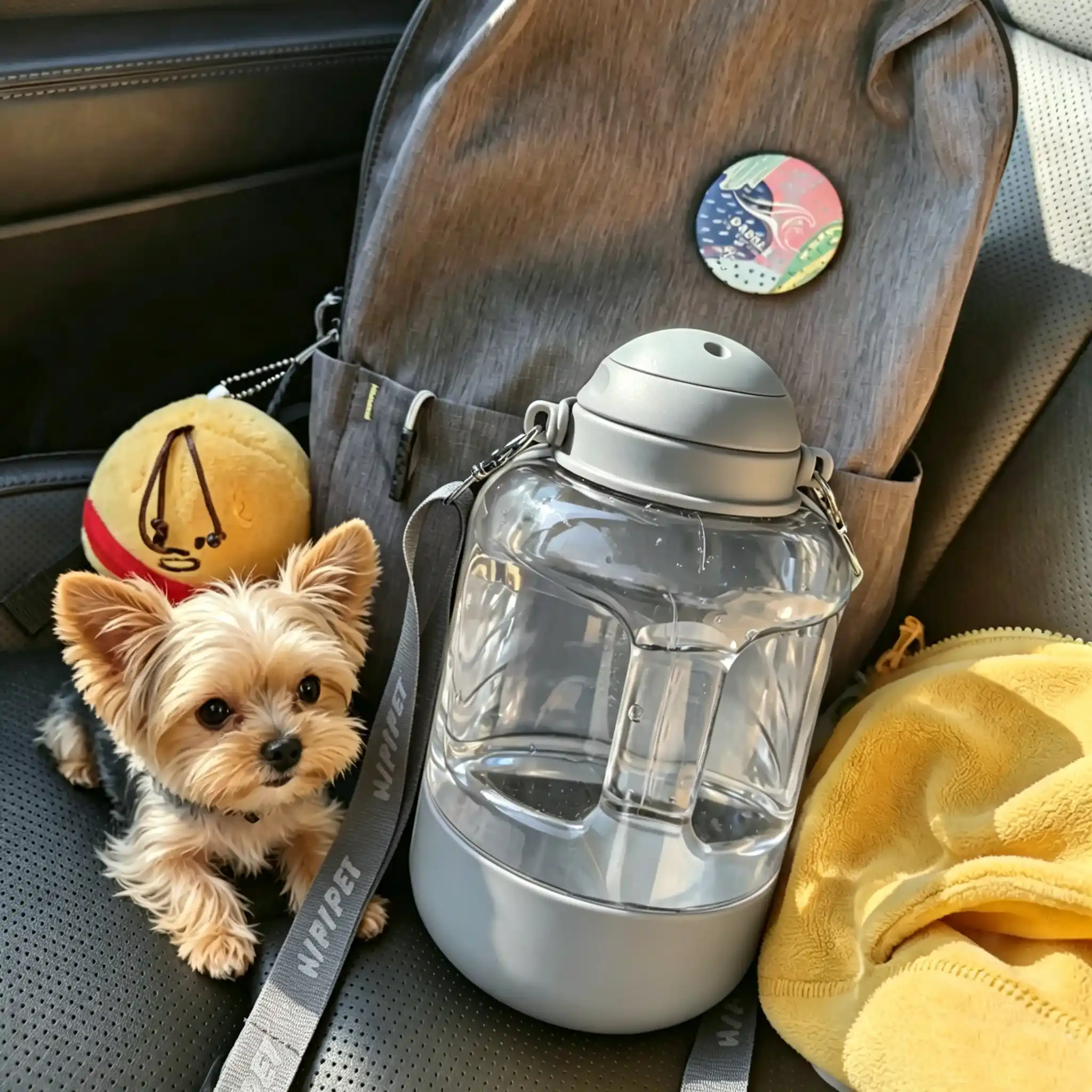 2-in-1 Portable Dog Water Bottle with Food Container, Leak-Proof Pet Travel Water & Food Dispenser - Image 2