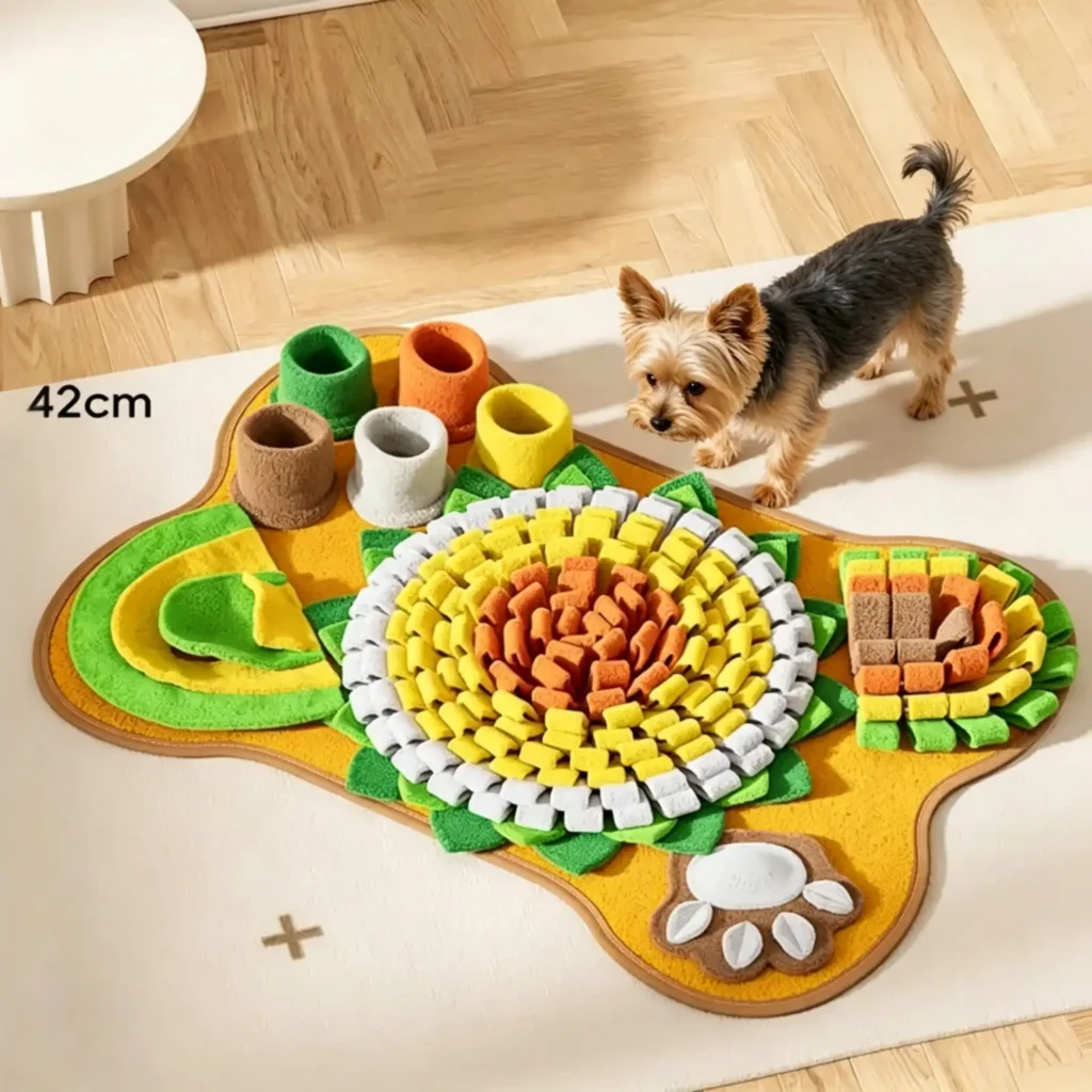 Dog Snuffle Mat, Interactive Foraging Puzzle Feeding Mat for Slow Eating & Stress Relief