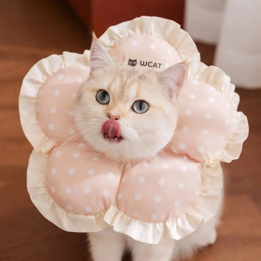 Soft Fabric Pet Recovery Collar, Waterproof Elizabethan for Cats & Dogs, Anti-Lick Anti-Scratch