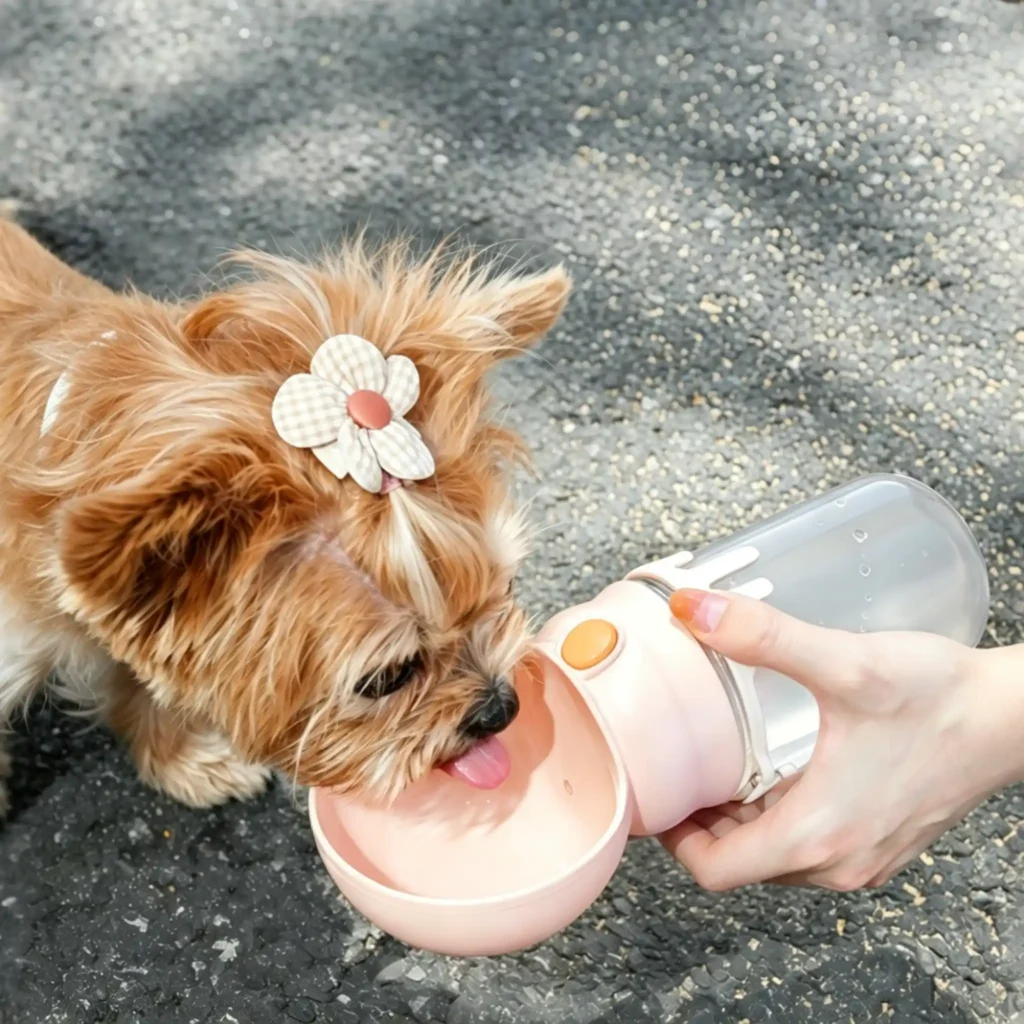 Portable Dog/Cat Water Bottle, One-Hand Press Dispenser with Leak-Proof Lock & Backflow Function