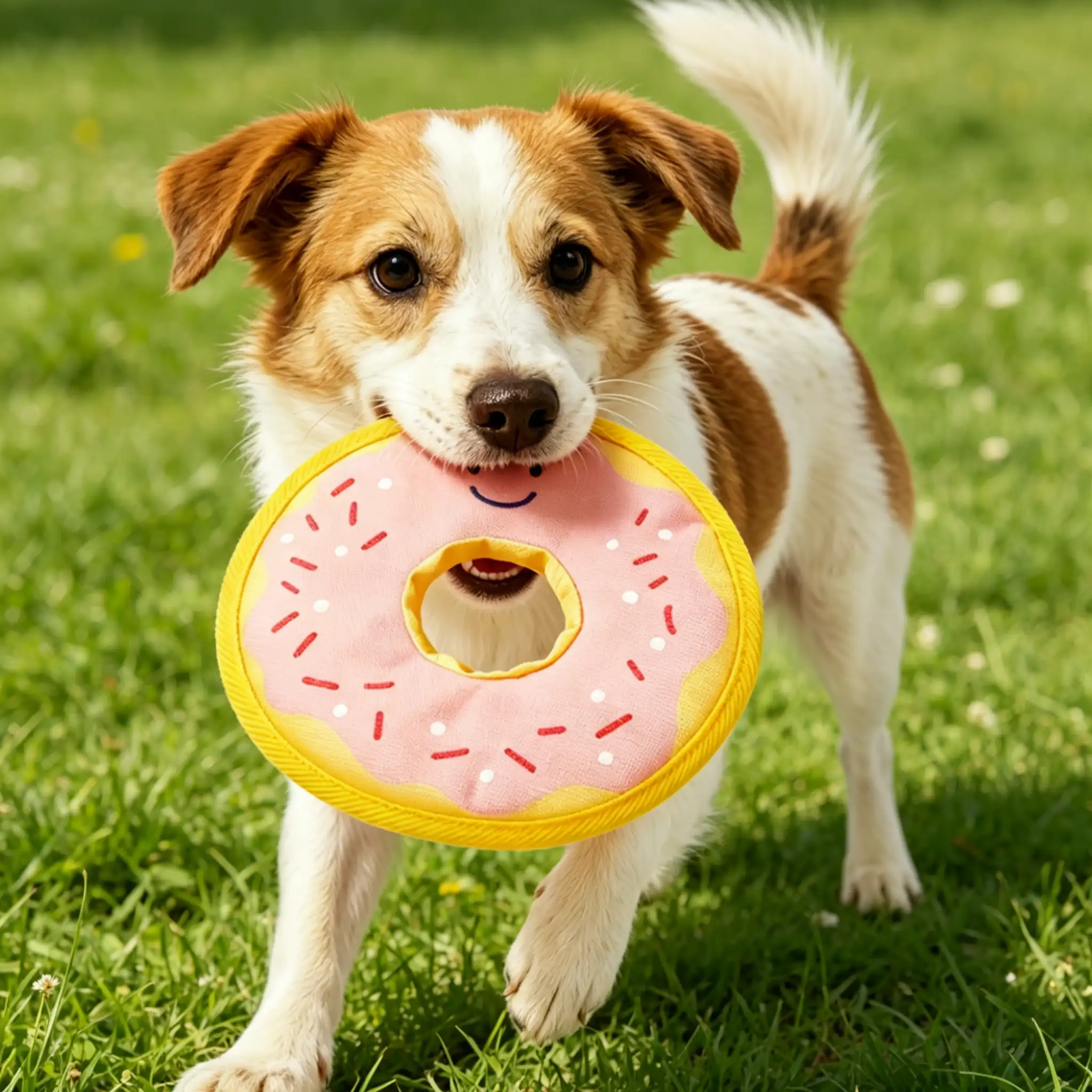 Donut Shaped Dog Soft Frisbee, Interactive Toy for Training & Fetch - Image 3