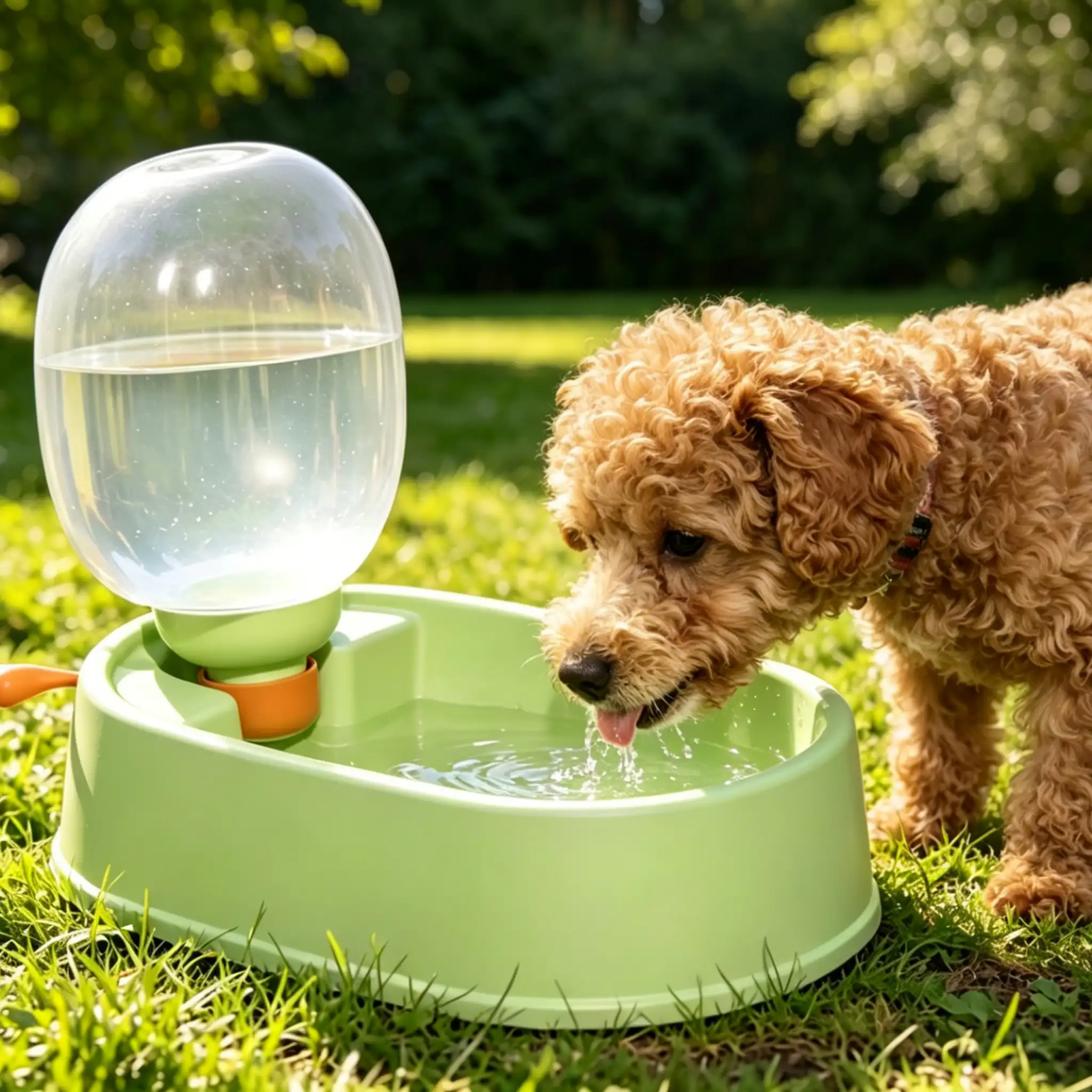 500ml Portable Dog Water Bottle, Leak-Proof Outdoor Travel Water Dispenser with Bowl - Image 2