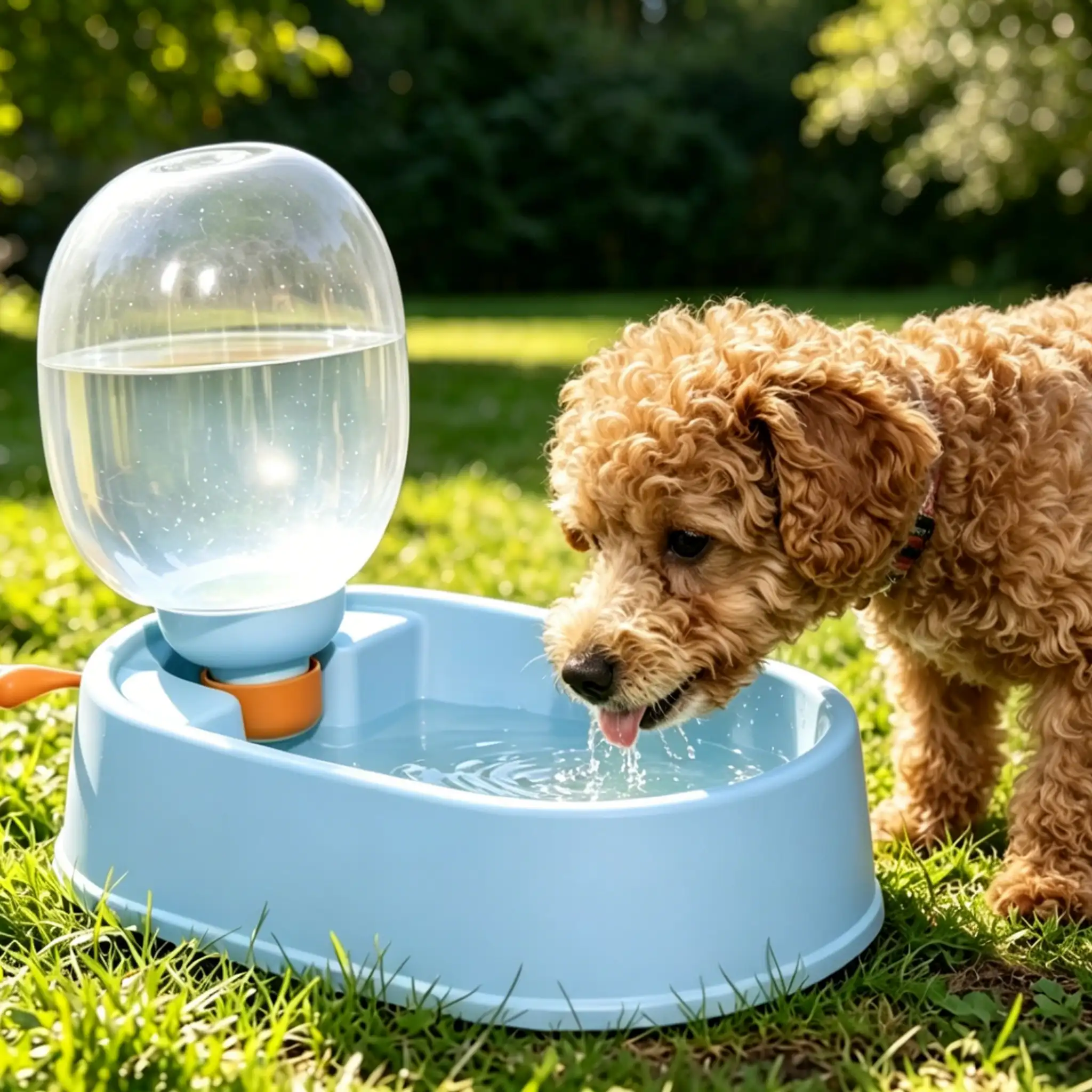 500ml Portable Dog Water Bottle, Leak-Proof Outdoor Travel Water Dispenser with Bowl - Image 3