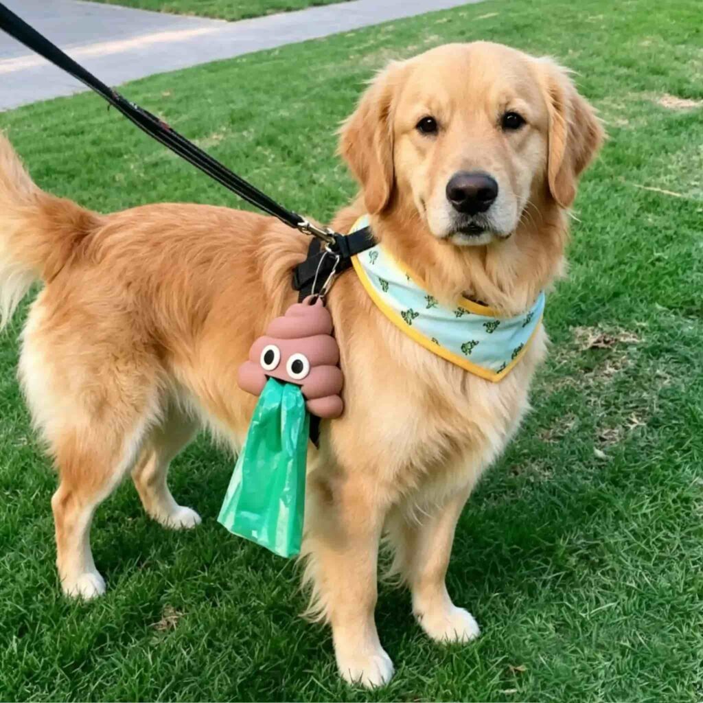 Cute Poop Emoji Silicone Pet Poop Bag Dispenser, Portable Outdoor Dog Waste Bag Holder