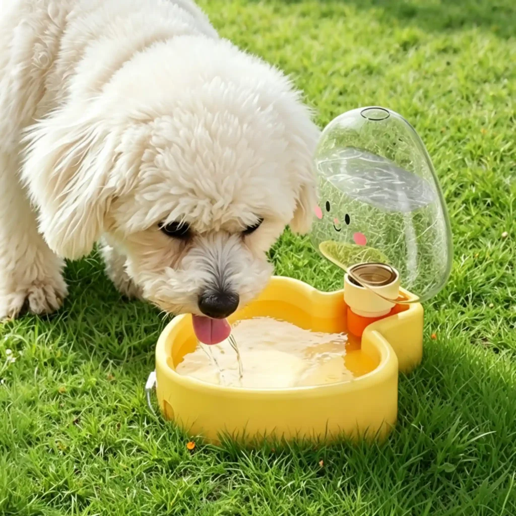 Heart Shape Portable Pet Water & Food Cup, Foldable Outdoor Dog Travel Feeder Bottle