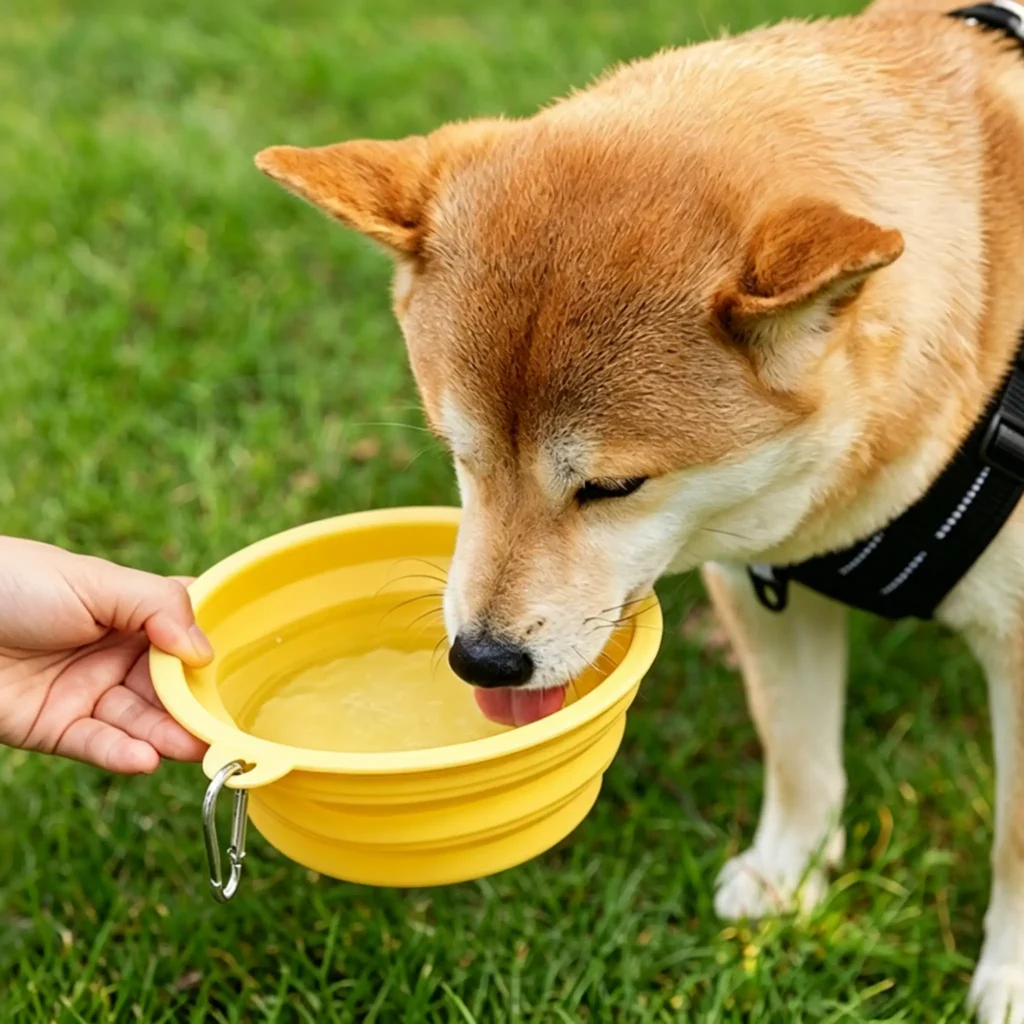 Collapsible TPE Pet Travel Bowl, Food-Grade Foldable Dog & Cat Water/Food Bowl with Carabiner