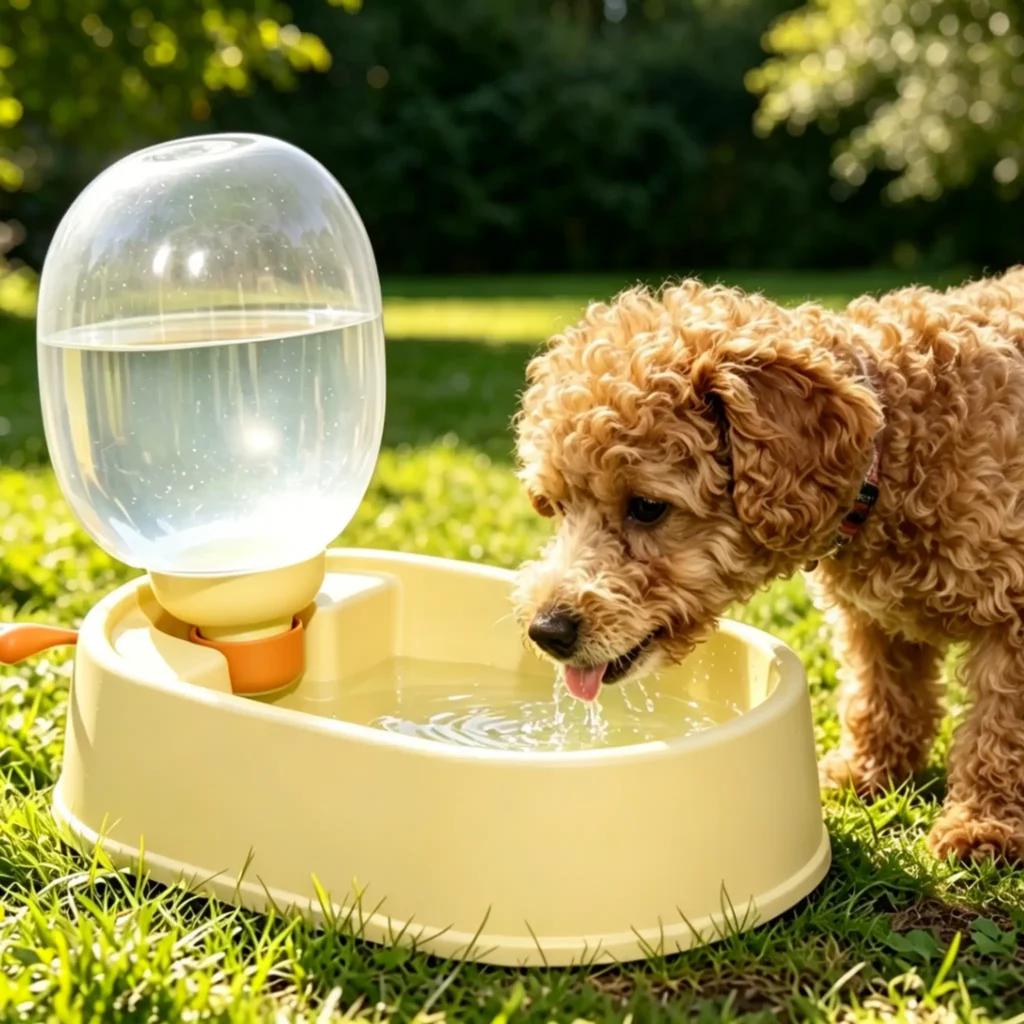 500ml Portable Dog Water Bottle, Leak-Proof Outdoor Travel Water Dispenser with Bowl