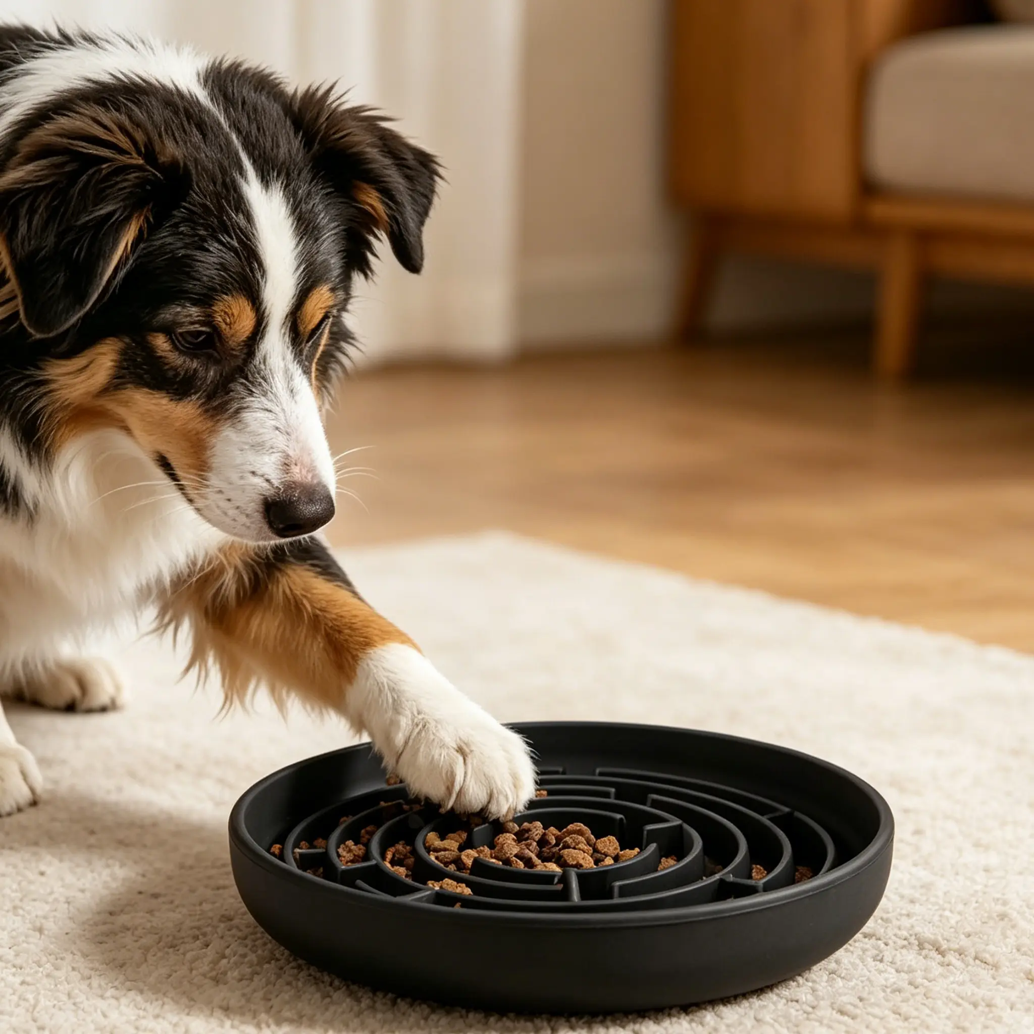 Plastic Slow Feeder Dog Bowl, Anti-Choke Anti-Slip Pet Feeding Dish - Image 2