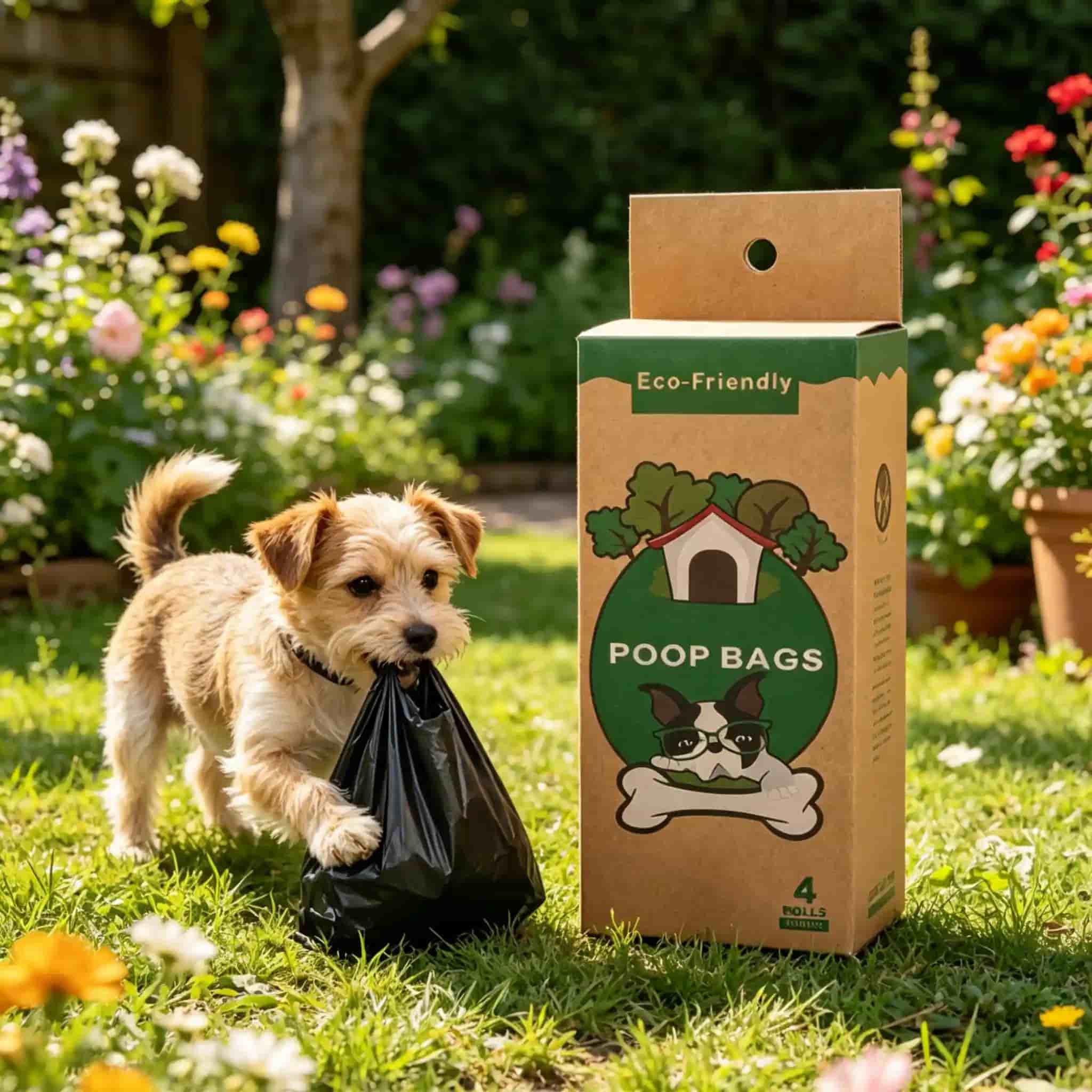 Eco-Friendly Biodegradable Pet Poop Bags, Scented Disposable Dog Waste Bags with Portable Dispenser - Image 3